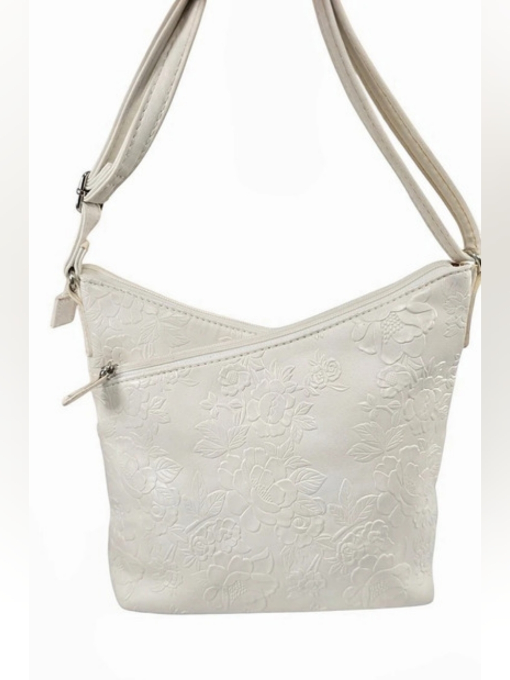 MultiSac Vista Floral Crossbody Bag White